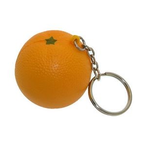 Orange Shaped Stress Reliever w/Keychain