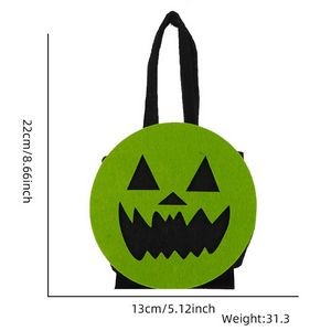Green Pumpkinl Halloween Trick or Treat Nonwoven Candy Bag