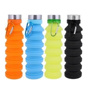 18 Oz. Silicone Portable Travel Water Bottle