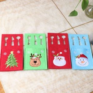 Custom Christmas Decorated Knife & Fork Felt Bag