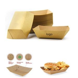 Disposable Kraft Paper Food Tray Grease Resistant Boat
