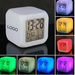 7 Colors Changing Digital Cube Alarm Clock with Thermometer