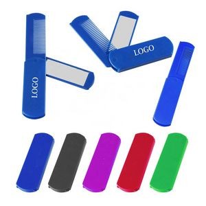 Plastic Foldable Hair Comb with Mirror