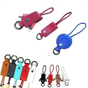 Retractable 2-In-1 Charging Data Cable With Keychain