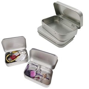 Mini Portable Metal Hinged Tin Box Container