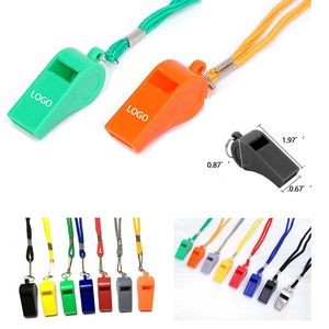 ABS Plastic Whistle with neck rope lanyard