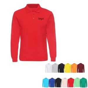 Cotton Long Sleeve Stain Guard Polo Shirts