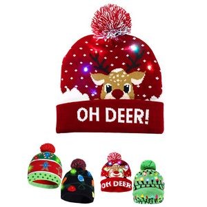 Christmas LED Light-up Knitted Beanie Hat