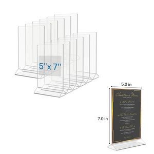 5 X 7 Inches Clear Sign Display Holder-Table Tent