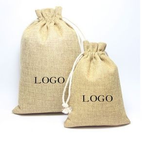 Burlap Linen Coffee Bag Custom Size with Drawstring