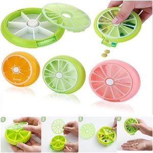 Rotating 7 Compartment Weekly Pill Organizer Fruit Style