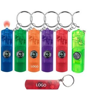 Plastic Whistle With Compass key chain