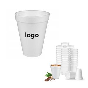 12OZ White Foam Cup Insulates Hot & Cold Beverages