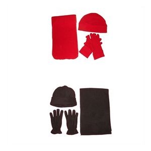 3-Piece of Winter Set Polar Fleece Scarf & Gloves & Hat