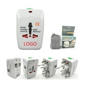 Universal Travel Power Adapter with Dual USB Charging Ports
