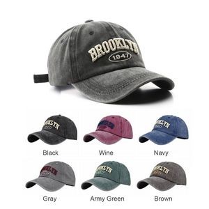 Embroidered Washed Cloth Golf Baseball Hats Caps