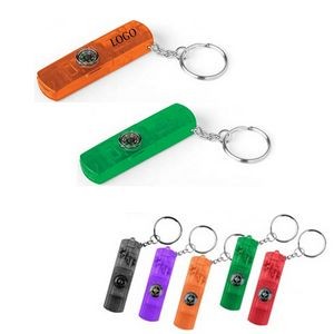 Whistle Light Compass Key Chain
