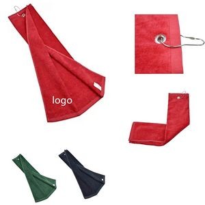 500gsm Golf Towel with Clip Grommet Cotton Terry-Cloth