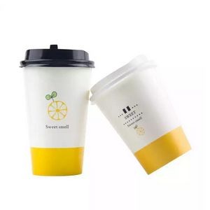 16 Oz. Disposable Paper Coffee Cups W/ Lids
