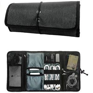 Folded Canvas Cable Organizer Bag