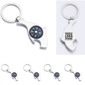 Portable Metal Key Chain Mini Survival Compass