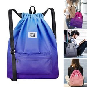 13.4 x 16.5 Inches Bule Drawstring Backpack Bag