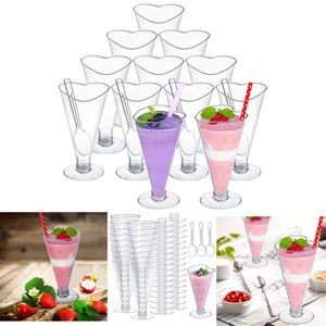 80 Pack 5 oz Clear Dessert Cups with Spoons