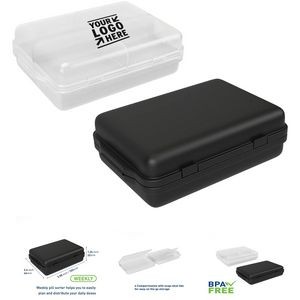 2Pack 4 Compartments Easy to Use Travel Daily BPA Free Pill Case
