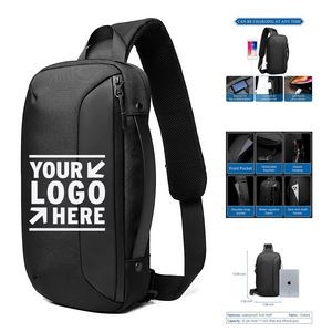 Men Large-Capacity Shoulder Backpack Crossbody Sling Casual Chest Bag With USB Charging Port
