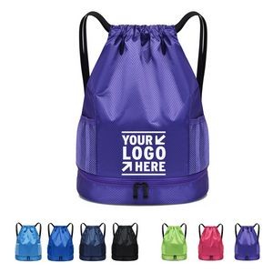 Wet And Dry Drawstring Backpack with Shoe Separation Layer