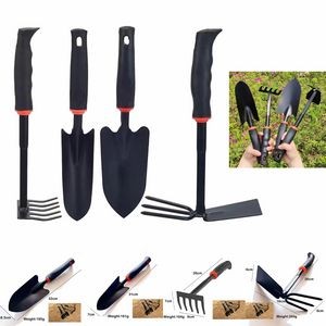 4PC Garden Tool Set (Trowel, Cultivator, Rake, Plow Spade)