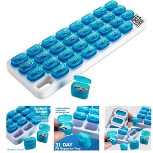 Large Removable Medication Pods Portable Monthly 31 Day Travel Pill Organizer