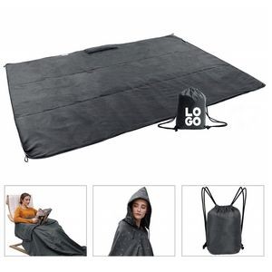 Waterproof Fleece Blanket Rain Poncho