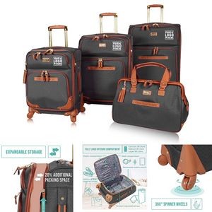 4 Piece 24 Inch Softside Expandable Lightweight Travel Suitcase Set With 360 Spinner Wheels