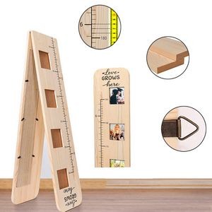 Solid Wood Growth Chart for Kids with Picture Frames
