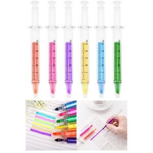 Syringe Highlighter Fluorescent Needle Pen