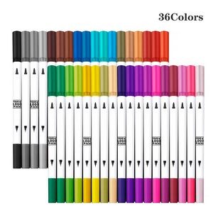 36 Colors 36 Pieces Dual Brush Marker Pens Set
