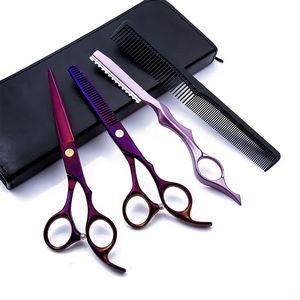 6.0 inch Purple Hair Cutting Scissors Set