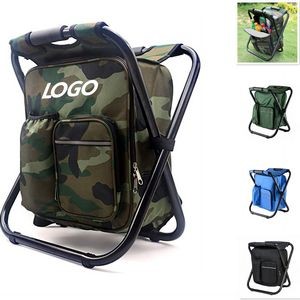 Folding Camping Chair Stool With Cooler Bag