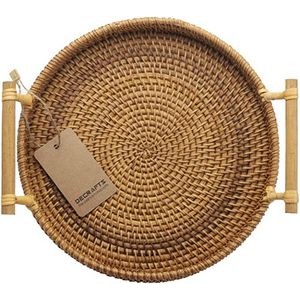 11 Inches Round Woven Rattan Tray