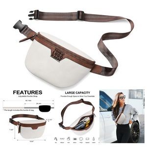 Women Fanny Pack Waterproof Cross body Belt Vegan Leather Waist Bag With Adjustable Strap