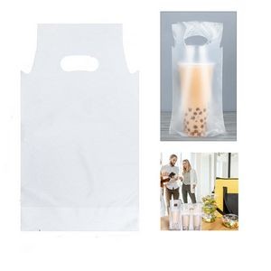 6.3 x 10.2 Inches Clear Single Cup Plastic Bag With Handle