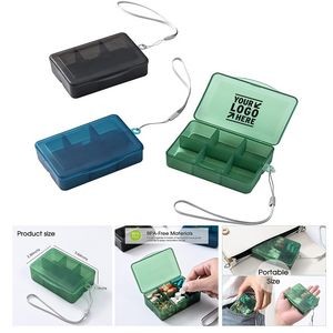 3 Pack 6 Compartments Small Travel Pill Organizer Portable Vitamin Medicine Dispenser Box