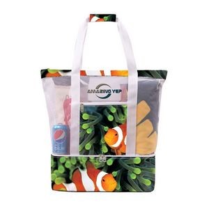 Picnic Tote Summer Mesh Beach Bag Insulated Cooler