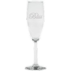 6 Oz. Napa Valley Flute Optic Stem Glass - Etched