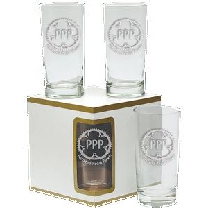 Premium Deluxe Beverage Glasses (Set Of 4) - Etched