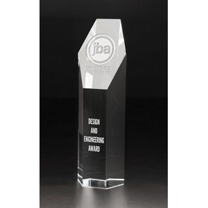 Large Hexagon Tower Optical Crystal Award