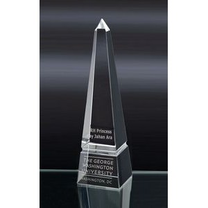 Large Grooved Obelisk Optical Crystal Award