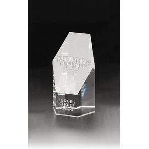 Small Hexagon Tower Optical Crystal Award