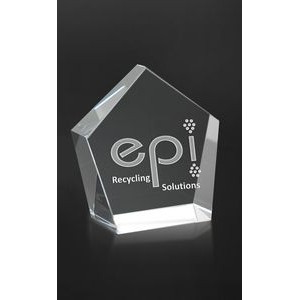 Medium Standing Pentagon Optical Crystal Award